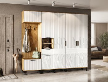 Прихожая Флэш модульная, крафт/белый (Миф) в Невьянске - nevyansk.mebel-e96.ru