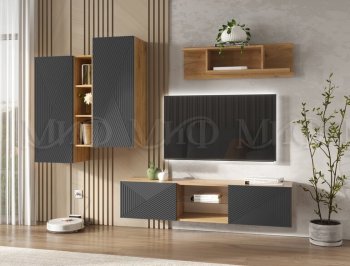 Стенка Флэш крафт/графит (Миф) в Невьянске - nevyansk.mebel-e96.ru