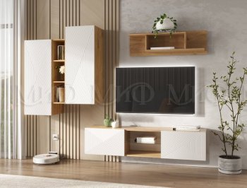 Стенка Флэш крафт/белый (Миф) в Невьянске - nevyansk.mebel-e96.ru