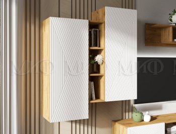 Стенка Флэш крафт/белый (Миф) в Невьянске - nevyansk.mebel-e96.ru