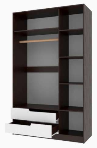 Шкаф 1200 мм 3-х створчатый Гавана белый (Текс) в Невьянске - nevyansk.mebel-e96.ru