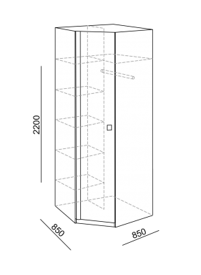 Шкаф угловой Глэдис 850*850 (модуль 21) (Риннер) в Невьянске - nevyansk.mebel-e96.ru