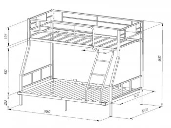 Кровать двухъярусная Гранада-1 140 Белый в Невьянске - nevyansk.mebel-e96.ru
