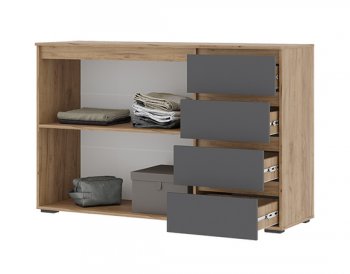 Комод Хелен КМ-06 графит (СтендМ) в Невьянске - nevyansk.mebel-e96.ru