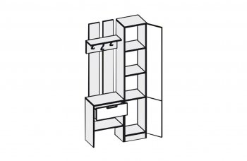 Прихожая Иннэс-3 бетон светлый/камень темный (Диал) в Невьянске - nevyansk.mebel-e96.ru