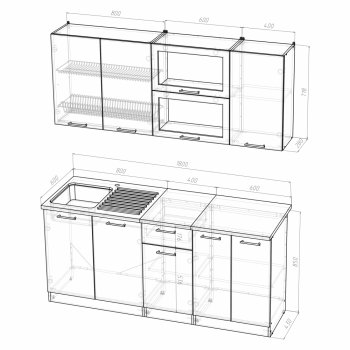 Кухонный гарнитур Инна макси 1800 мм (Герда) в Невьянске - nevyansk.mebel-e96.ru