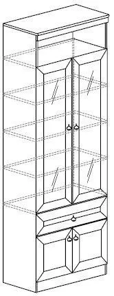 Шкаф для книг Инна 611 (Яна) в Невьянске - nevyansk.mebel-e96.ru