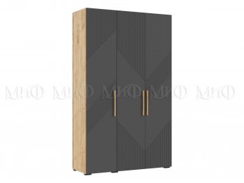 Шкаф 1350 мм Ирис с антресолью, крафт/графит (Миф) в Невьянске - nevyansk.mebel-e96.ru