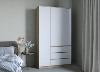 Шкаф распашной Мори 1200 сонома/белый (ДСВ) в Невьянске - nevyansk.mebel-e96.ru