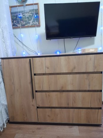 Комод 1 дверь 4 ящика (1200) Норд, дуб крафт (Миф) в Невьянске - nevyansk.mebel-e96.ru