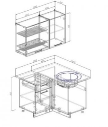 Кухонный гарнитур угловой Антрацит 1000*1000 в Невьянске - nevyansk.mebel-e96.ru