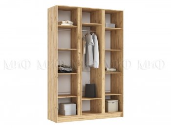 Шкаф 1500 мм 3-х створчатый Келвин крафт золотой/белый (Миф) в Невьянске - nevyansk.mebel-e96.ru