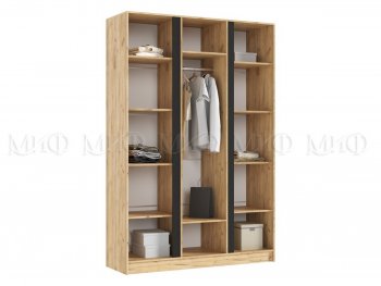 Шкаф 1500 мм 3-х створчатый Келвин крафт золотой/белый (Миф) в Невьянске - nevyansk.mebel-e96.ru