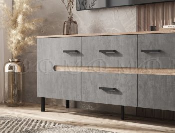 Тумба ТВ Ким бетон темный (Миф) в Невьянске - nevyansk.mebel-e96.ru