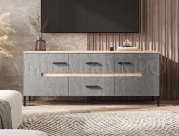Тумба ТВ Ким бетон темный (Миф) в Невьянске - nevyansk.mebel-e96.ru