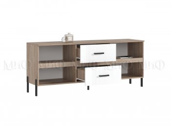 Тумба ТВ Ким белый глянец холодный (Миф) в Невьянске - nevyansk.mebel-e96.ru