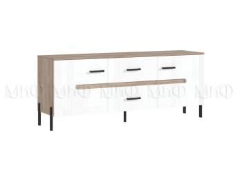 Тумба ТВ Ким белый глянец холодный (Миф) в Невьянске - nevyansk.mebel-e96.ru