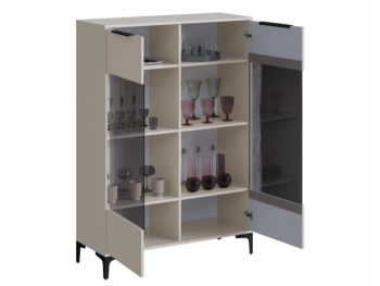 Шкаф со стеклом Кимберли кашемир (Handis) в Невьянске - nevyansk.mebel-e96.ru