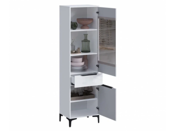 Пенал 550 мм со стеклом Кимберли белый (Handis) в Невьянске - nevyansk.mebel-e96.ru