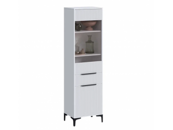 Пенал 550 мм со стеклом Кимберли белый (Handis) в Невьянске - nevyansk.mebel-e96.ru