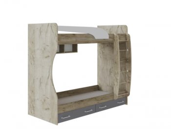 Кровать двухъярусная Колибри Лофт крафт серый (Текс) в Невьянске - nevyansk.mebel-e96.ru | фото