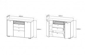 Комод ЛАНС К303, Дуб бунратти, белый/Белый (ДСВ) в Невьянске - nevyansk.mebel-e96.ru