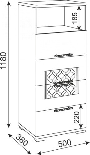 Комод малый Тиффани М10 (Риннер) в Невьянске - nevyansk.mebel-e96.ru