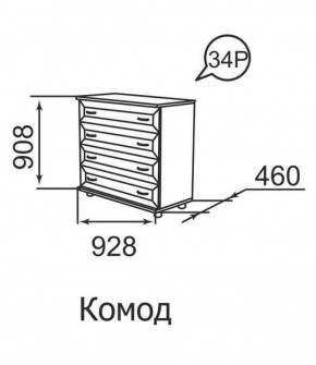 Комод Ника-Люкс 34 в Невьянске - nevyansk.mebel-e96.ru