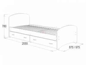 Кровать-6 одинарная с 2-мя ящиками (800*2000) в Невьянске - nevyansk.mebel-e96.ru