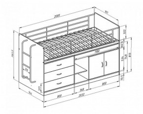 Кровать-чердак Дюймовочка-6  Белый/Розовый в Невьянске - nevyansk.mebel-e96.ru