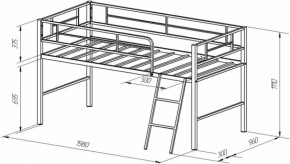 Кровать-чердак Севилья-Я-Мини (Голубой) в Невьянске - nevyansk.mebel-e96.ru