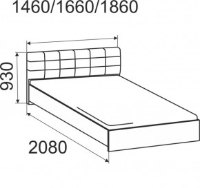 Кровать интерьерная Лита с латами 1400*2000 в Невьянске - nevyansk.mebel-e96.ru