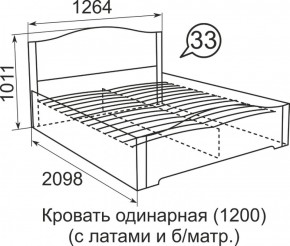 Кровать с латами Виктория 1200*2000 в Невьянске - nevyansk.mebel-e96.ru