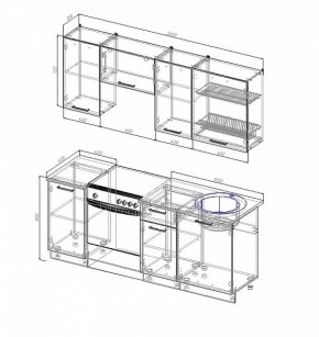 Кухонный гарнитур Антрацит 2000 в Невьянске - nevyansk.mebel-e96.ru