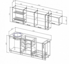 Кухонный гарнитур Антрацит 2550 в Невьянске - nevyansk.mebel-e96.ru