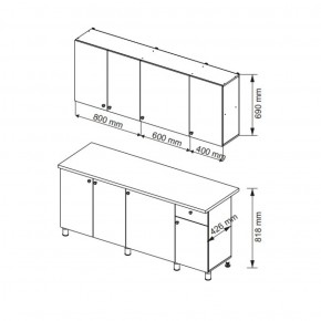 Кухонный гарнитур POINT 1800 мм (Гор) в Невьянске - nevyansk.mebel-e96.ru