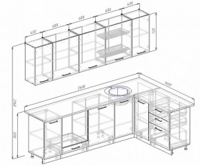 Кухонный гарнитур угловой Графика 2600х1600 мм МДФ в Невьянске - nevyansk.mebel-e96.ru