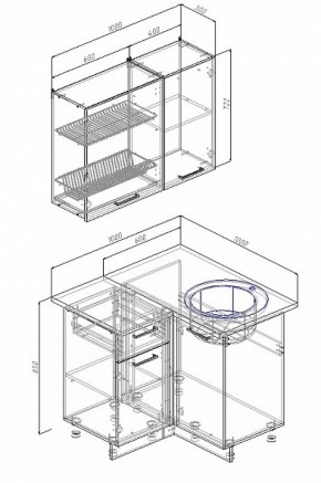 Кухонный гарнитур угловой Сатин 1000*1000 в Невьянске - nevyansk.mebel-e96.ru