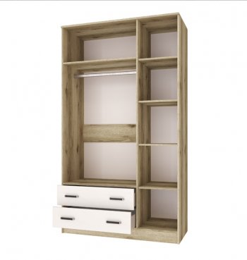 Шкаф Лагуна с антресолью с зеркалом делано/белый (Текс) в Невьянске - nevyansk.mebel-e96.ru