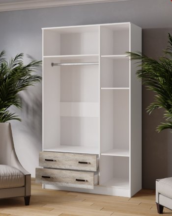 Шкаф Лагуна с антресолью с зеркалом дуб юкон (Текс) в Невьянске - nevyansk.mebel-e96.ru