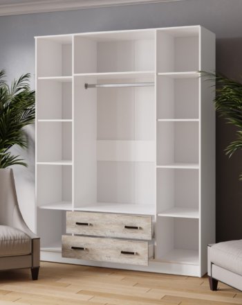 Шкаф 1600 мм Лагуна с антресолью дуб юкон (Текс) в Невьянске - nevyansk.mebel-e96.ru