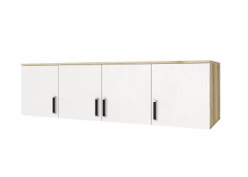 Шкаф 1600 мм Лагуна с антресолью делано/белый (Текс) в Невьянске - nevyansk.mebel-e96.ru