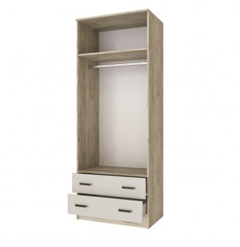 Шкаф 800 мм Лагуна с антресолью крафт серый/кашемир (Текс) в Невьянске - nevyansk.mebel-e96.ru