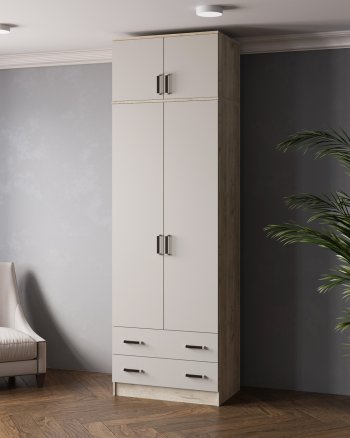 Шкаф 800 мм Лагуна с антресолью без зерк. крафт серый/кашемир (Текс) в Невьянске - nevyansk.mebel-e96.ru