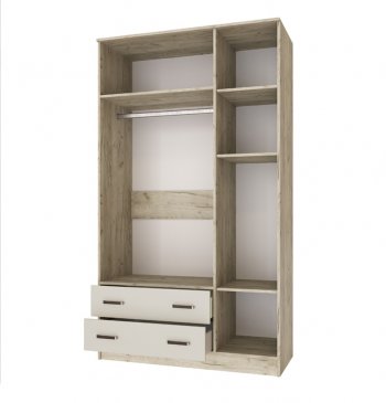 Шкаф 1200 мм Лагуна с антресолью с зеркалом крафт серый/кашемир (Текс) в Невьянске - nevyansk.mebel-e96.ru