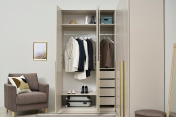 Гардеробная/шкаф 2200*1706 мм Ларго №3 Кашемир (Миф) в Невьянске - nevyansk.mebel-e96.ru