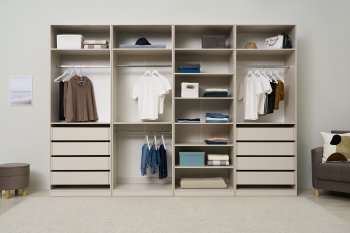 Гардеробная/шкаф 3200 мм Ларго №2 открытая Кашемир (Миф) в Невьянске - nevyansk.mebel-e96.ru