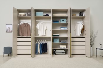 Гардеробная/шкаф 3200 мм Ларго №2 Кашемир (Миф) в Невьянске - nevyansk.mebel-e96.ru