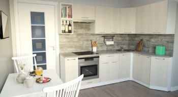 Кухонный гарнитур Лариса прайм 5 2300х1500 мм (Герда) в Невьянске - nevyansk.mebel-e96.ru