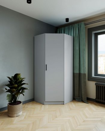 Шкаф угловой Ларс (угол скос), ЛДСП Серый камень (Микон) в Невьянске - nevyansk.mebel-e96.ru